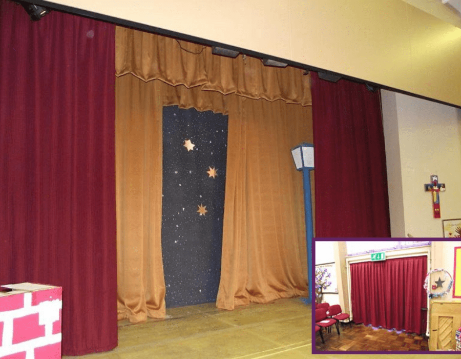 Cameo Curtains. School and College curtains.
